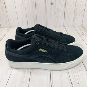 Puma Women's Vikky Platform Black Suede Size 9